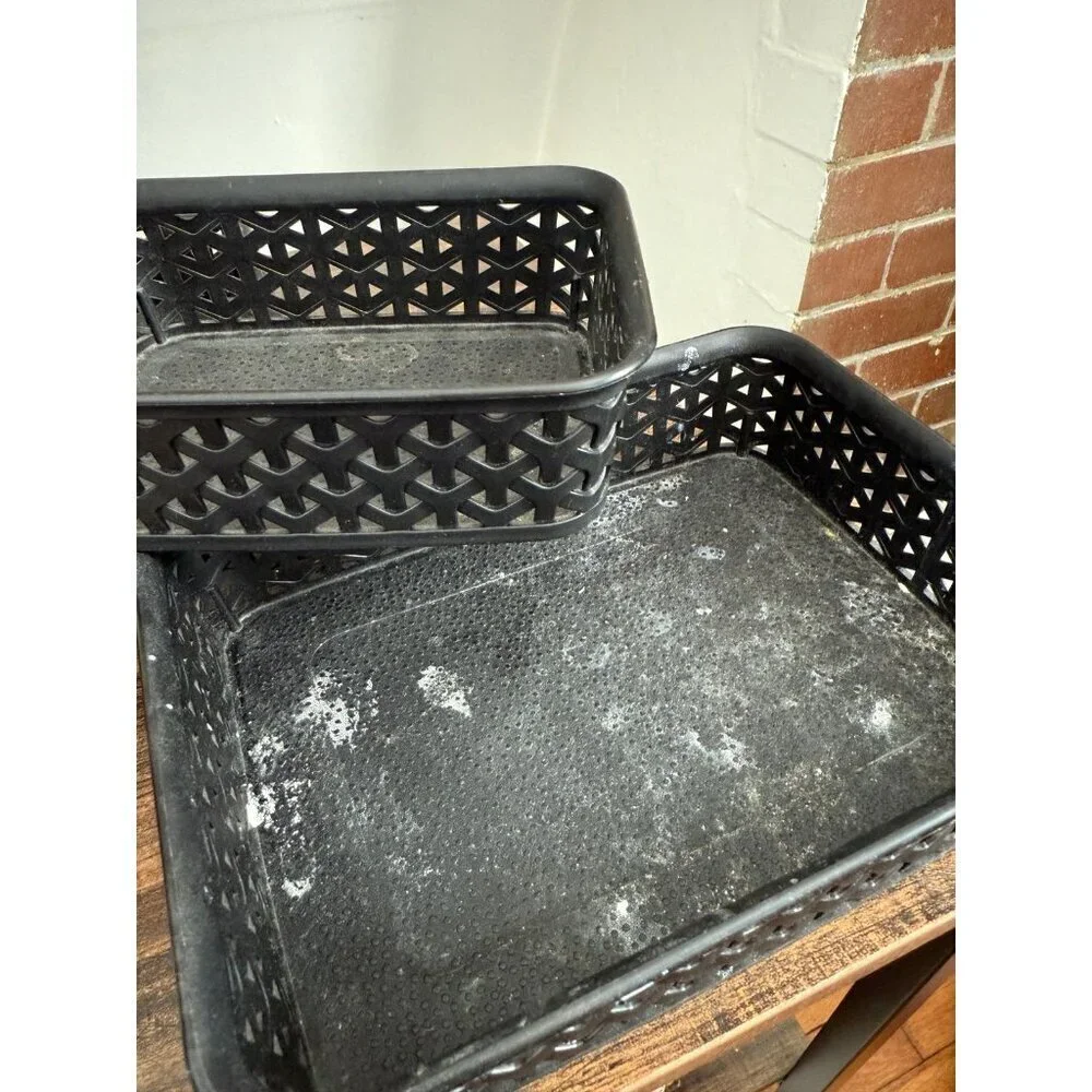 Three-piece mainstays black plastic storage